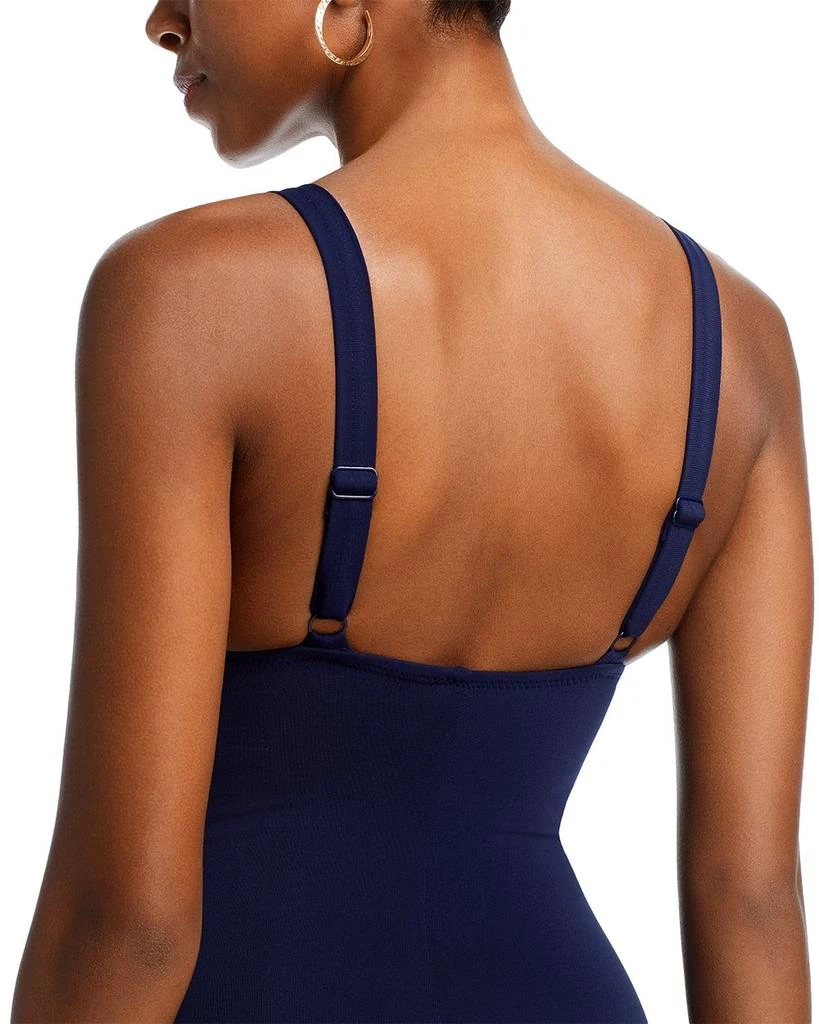 Robin Piccone Ava Plunge Neck Tie-Front One Piece Swimsuit 5