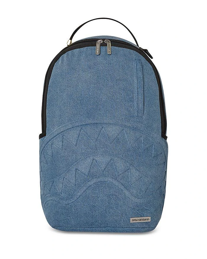 SprayGround Shark Smash Denim DLXS Embossed Backpack 1