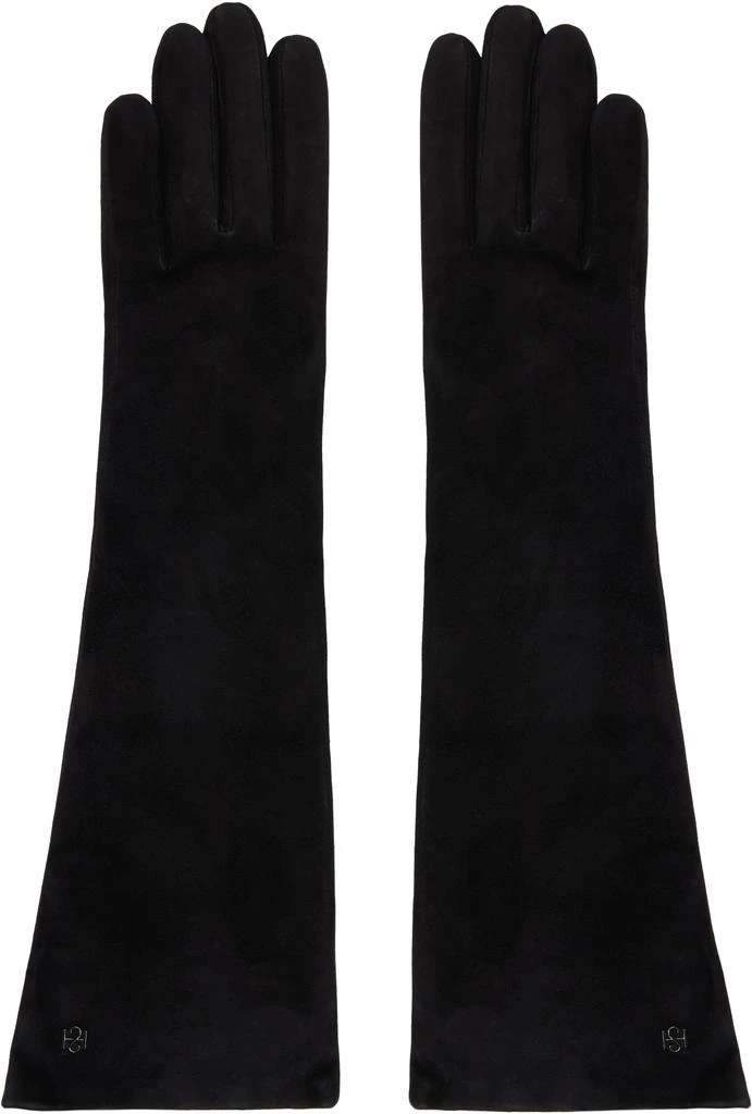 Handsome Stockholm Black Essentials Long Suede Gloves 1