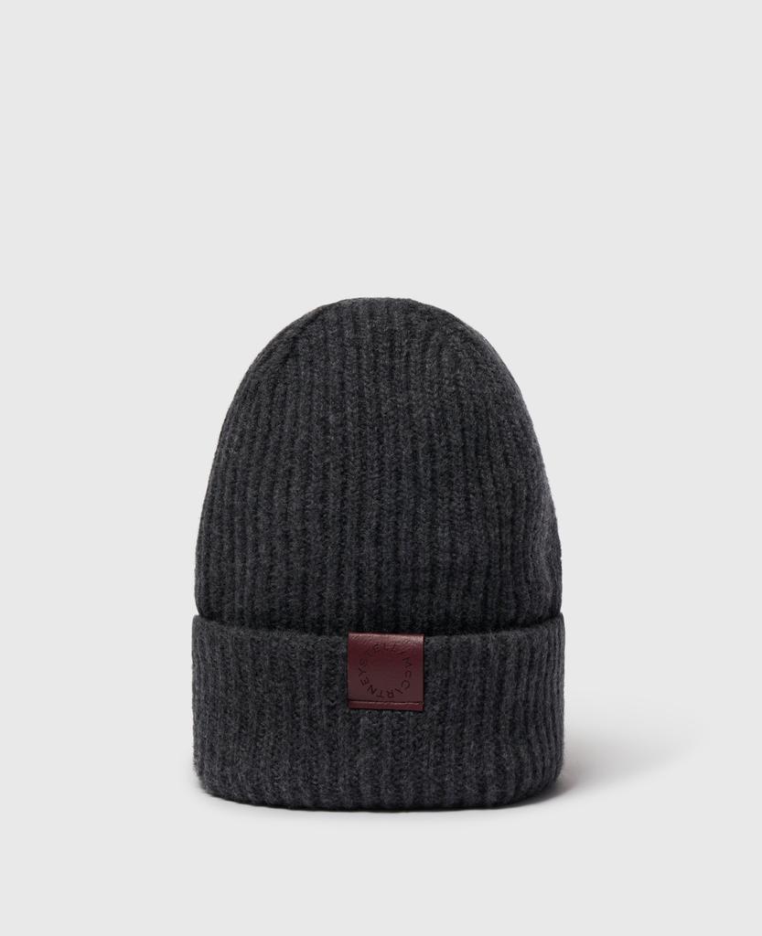 Stella McCartney Stella McCartney - Ribbed Logo Beanie, Woman, Grey