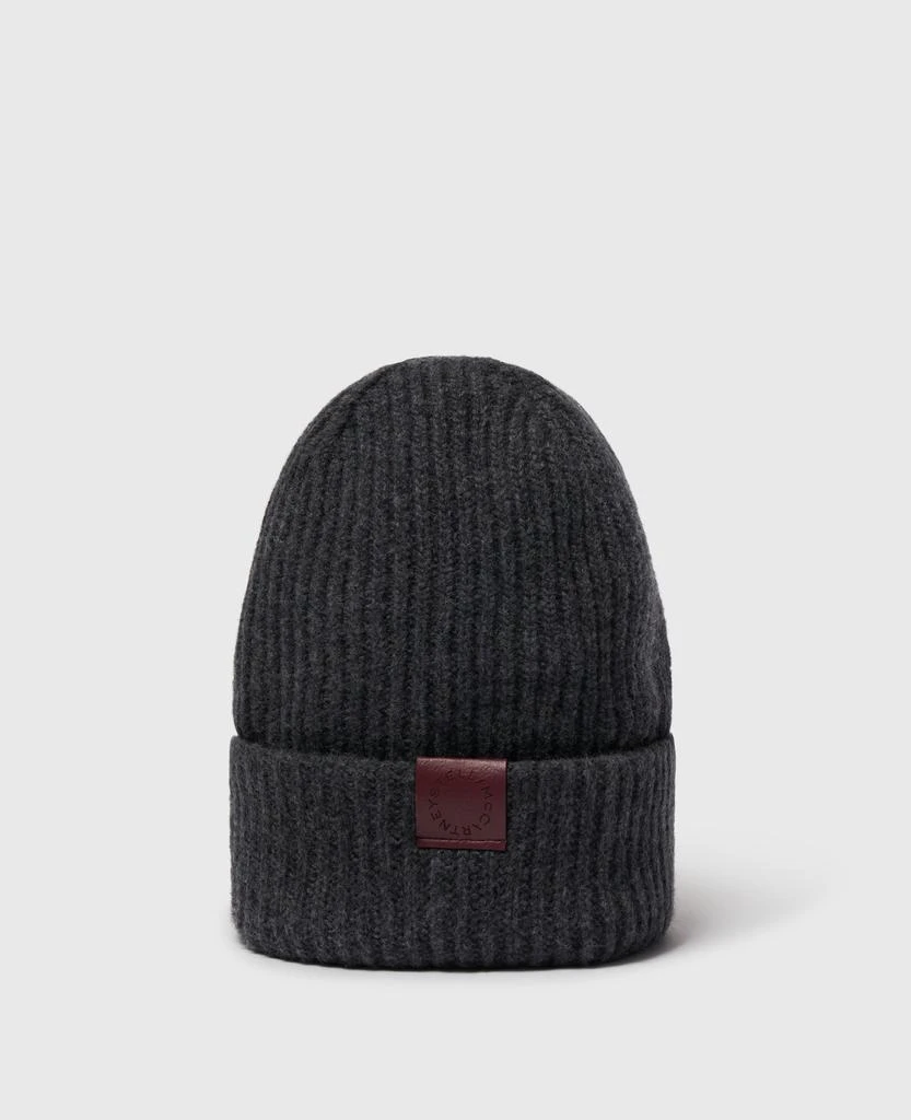 Stella McCartney Stella McCartney - Ribbed Logo Beanie, Woman, Grey 1