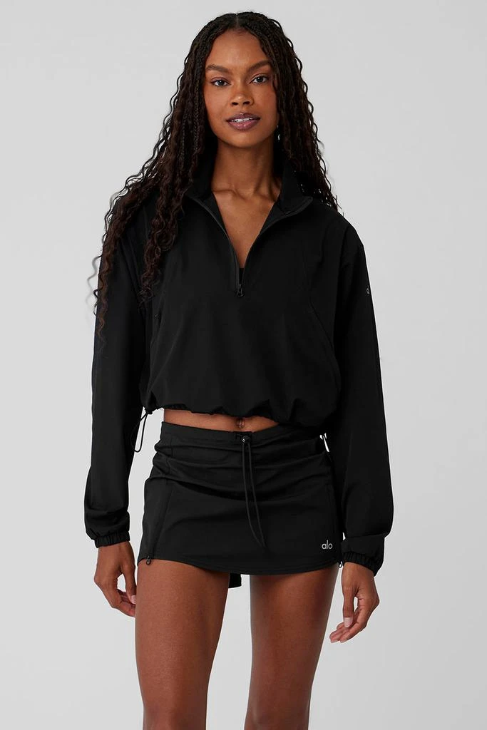 Alo Yoga 1/4 Zip Cropped In The Lead Coverup - Black 1