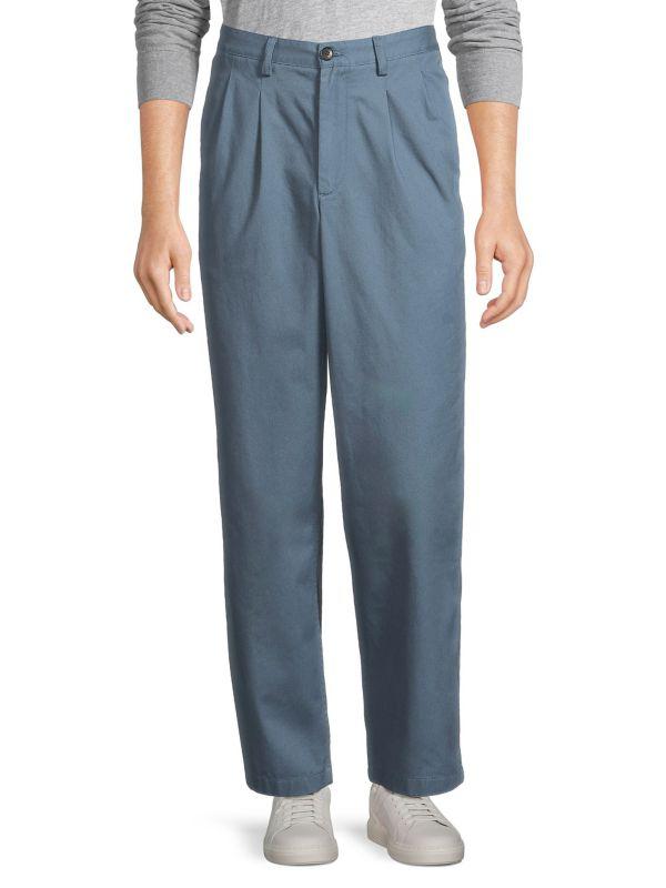 Noah Cotton Double-Pleat Pants