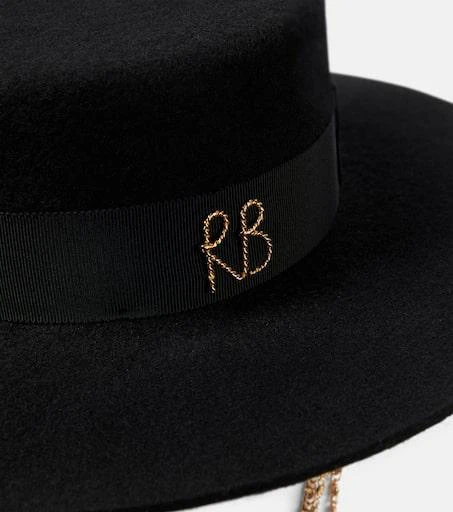 RUSLAN BAGINSKIY Chain-detail wool felt boater hat 3