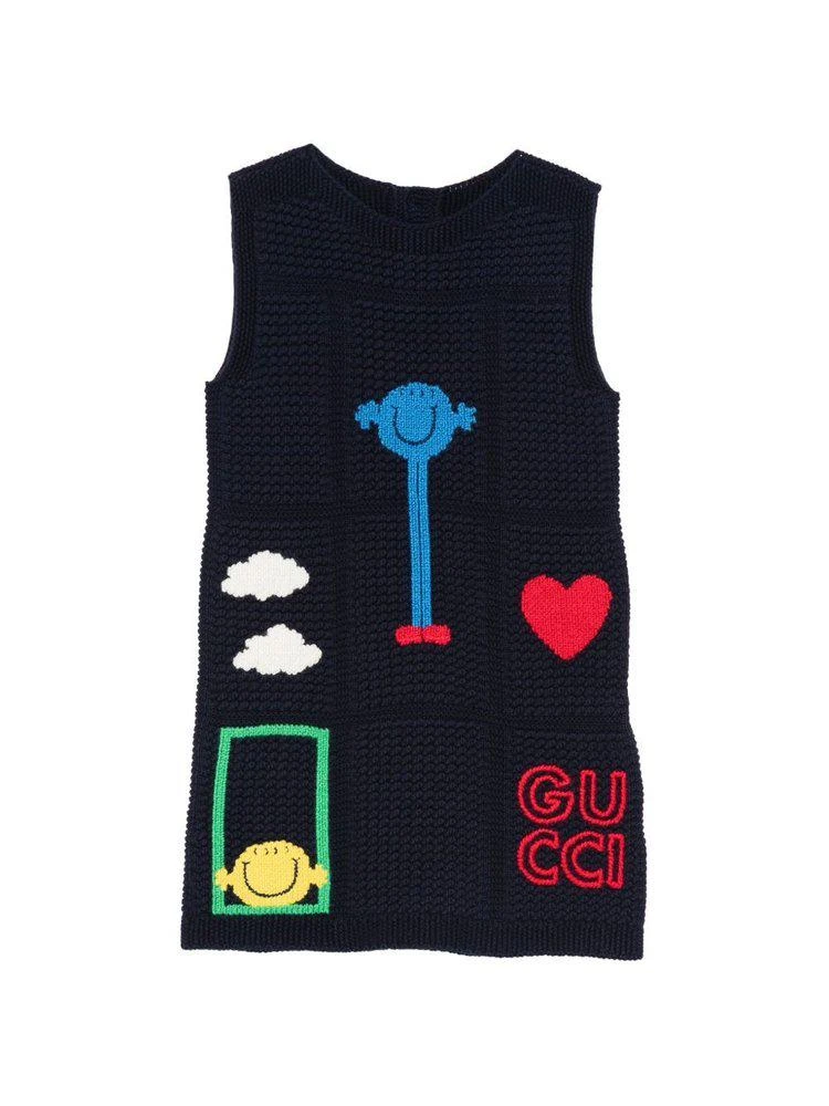 Gucci Gucci Kids Logo Embroidered Crochet Dress