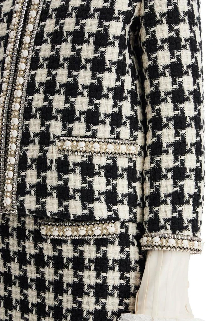 Valentino embroidered jacket in damier light tweed 4