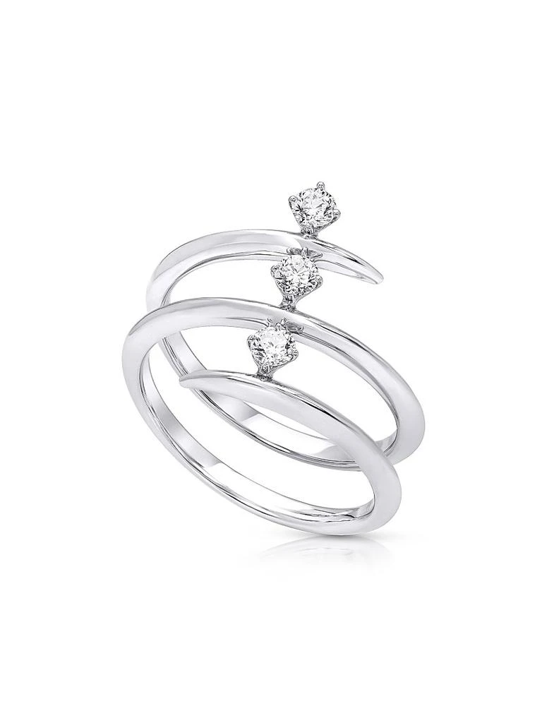 HUEB 18K White Gold 
0.33 TCW Diamond Spiral Ring 1