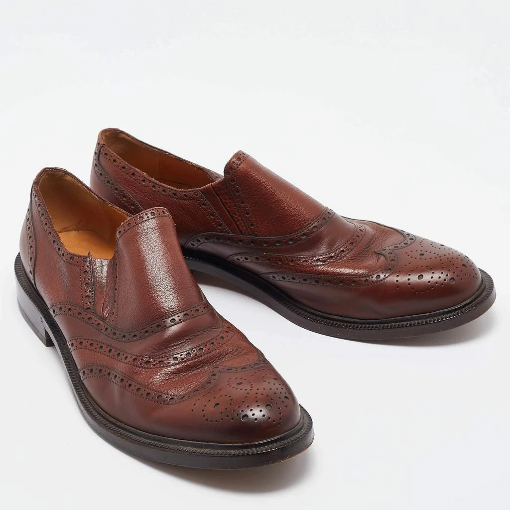 Gucci Gucci Brown Brogue Leather Slip On Oxford Size 45.5 4