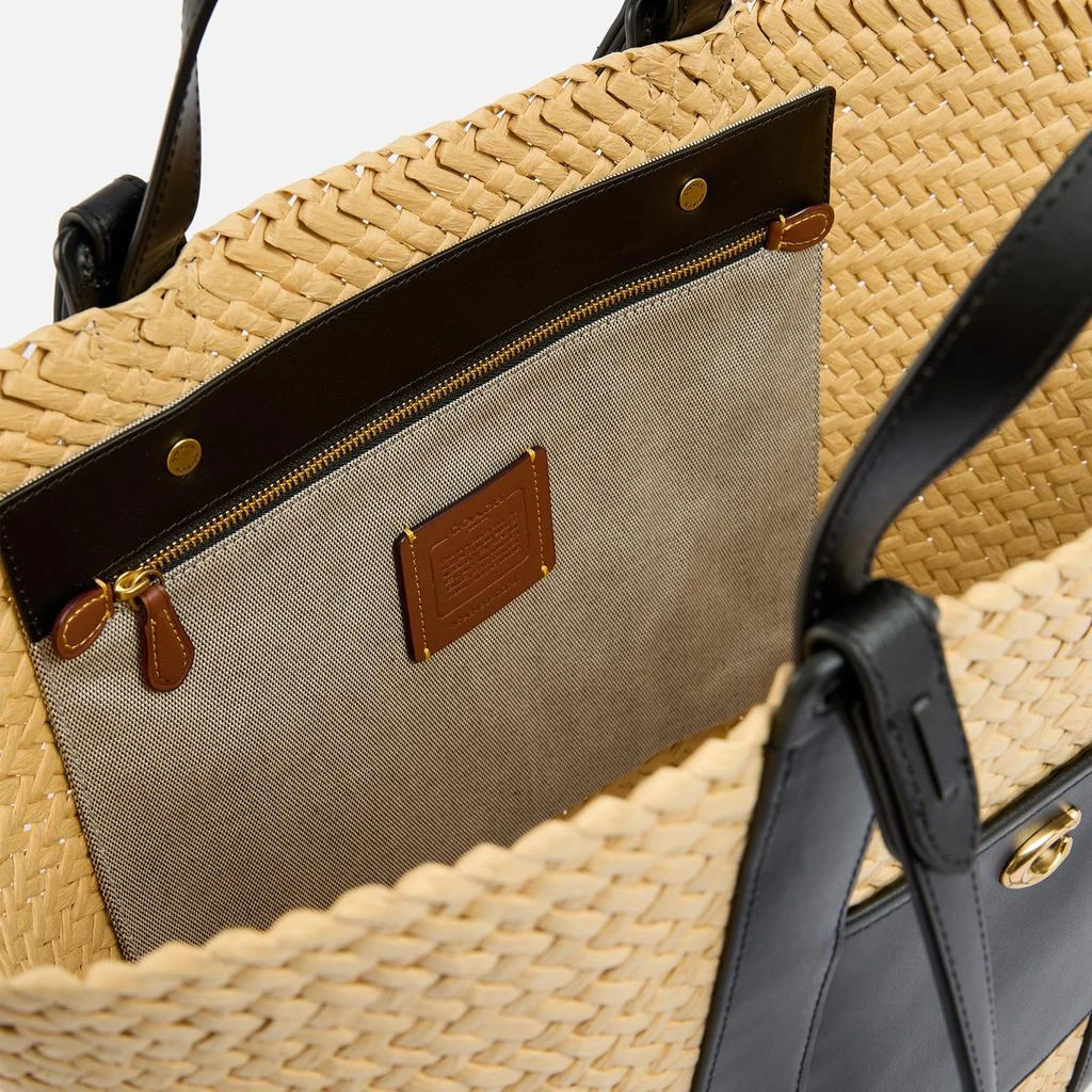 Coach Coach Straw Pocket Tote Bag 4