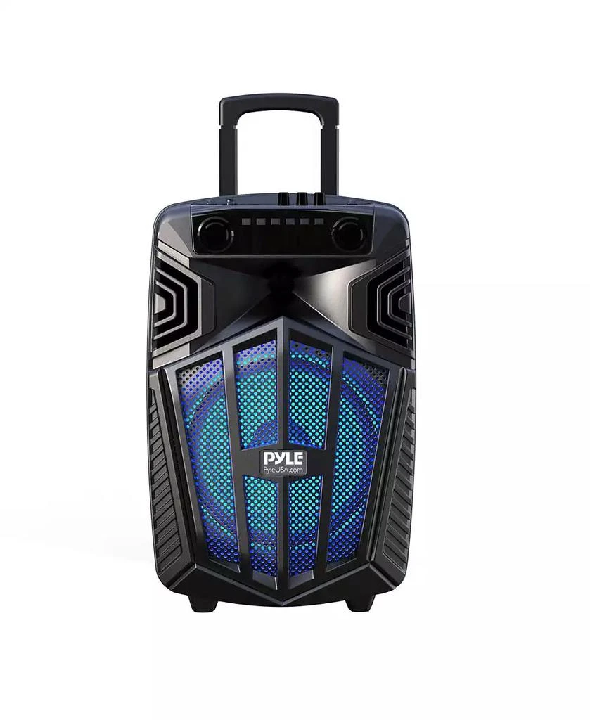 Pyle 10" Bluetooth Portable PA Speaker – Karaoke Party Speaker with Wireless Mics, Stand, Rechargeable Battery, Flashing Lights, MP3/USB/FM Radio