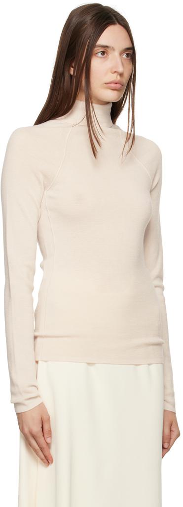 HOUSE OF DAGMAR Off-White Pinched Seam Turtleneck