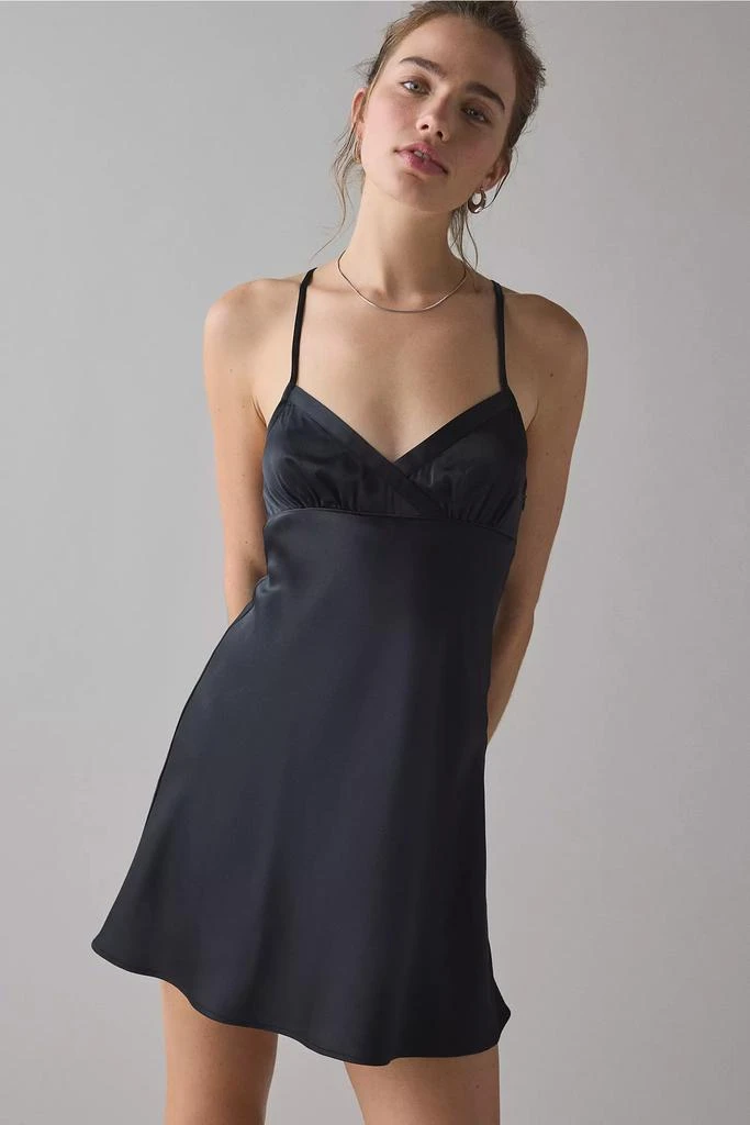 Kimchi Blue Kimchi Blue Slip It On Tie-Back Satin Mini Dress 1