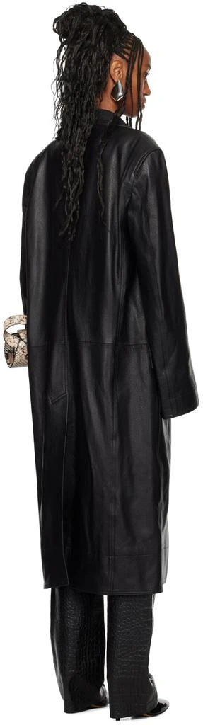 LU'U DAN Black Oversized Tailored Leather Coat 3