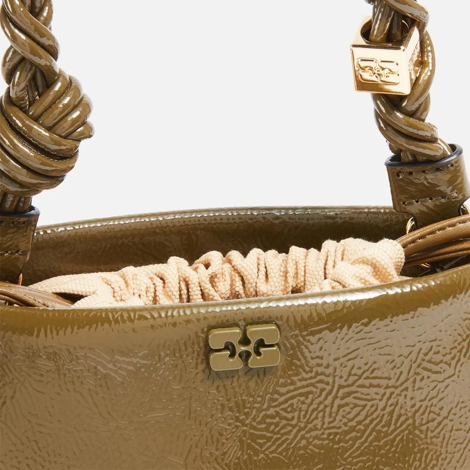 Ganni Ganni Bou Patent Leather-Blend Bucket Bag 4