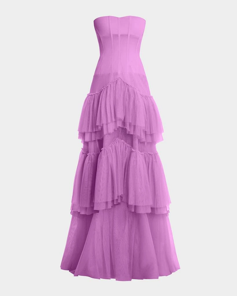 bcbg corset tiered evening dress Strapless Corset Gown – BCBGMAXAZRIA main image 0