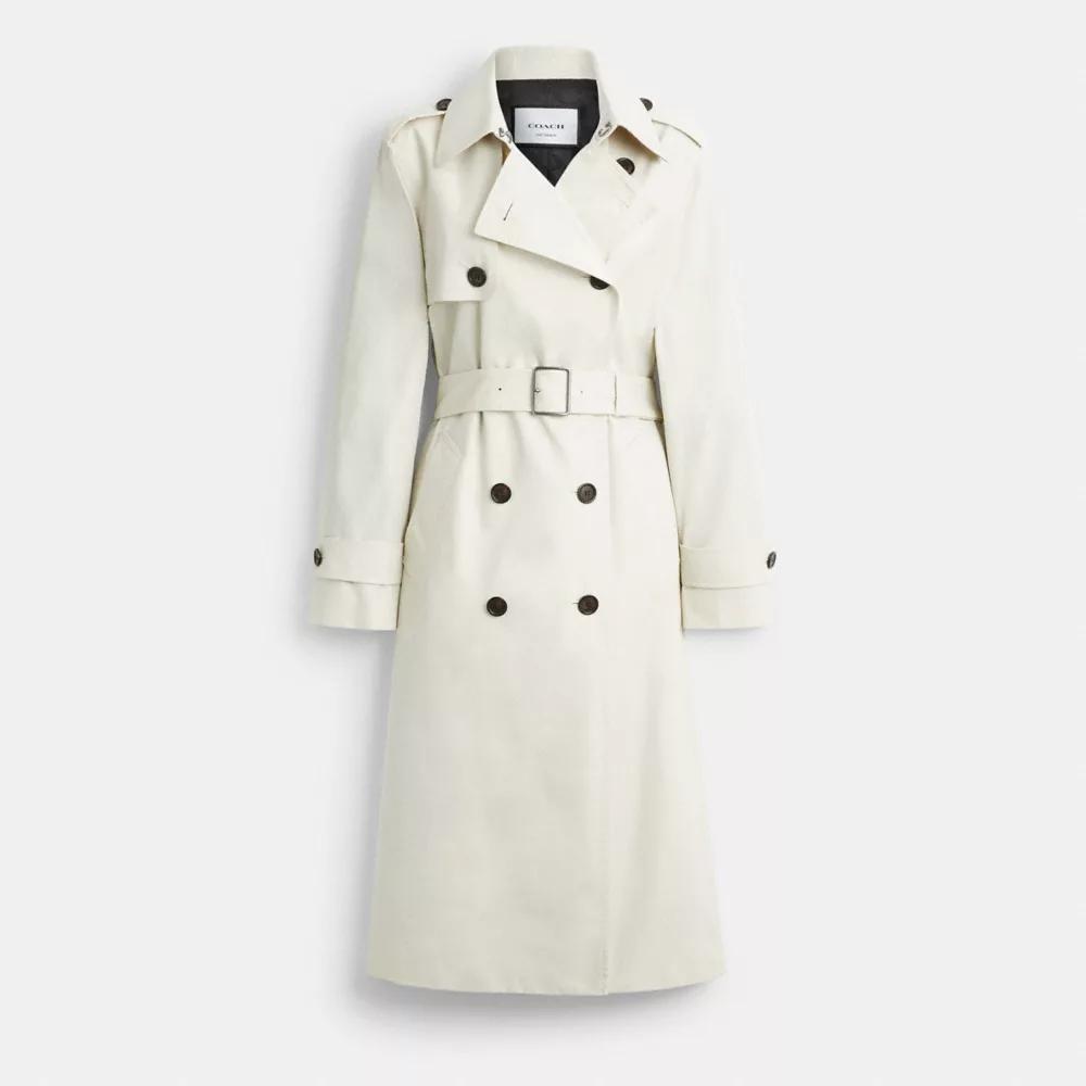 【COACH】Signature Lapel Short Trench ショートトレンチコート Coach Outlet Signature Lapel Short Trench | ShopSimon