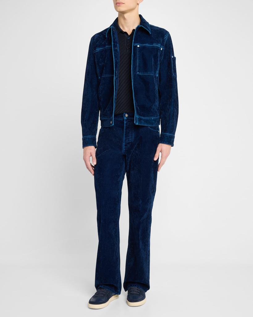 ジャケット SALVATORE FERRAGAMO TRUCKER JACKET IN FLOCKED COTTON Blouson in Monogram nylon - Men | Ferragamo