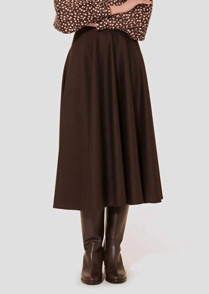 Tara Jarmon Jackie Skirt In Chocolate 1