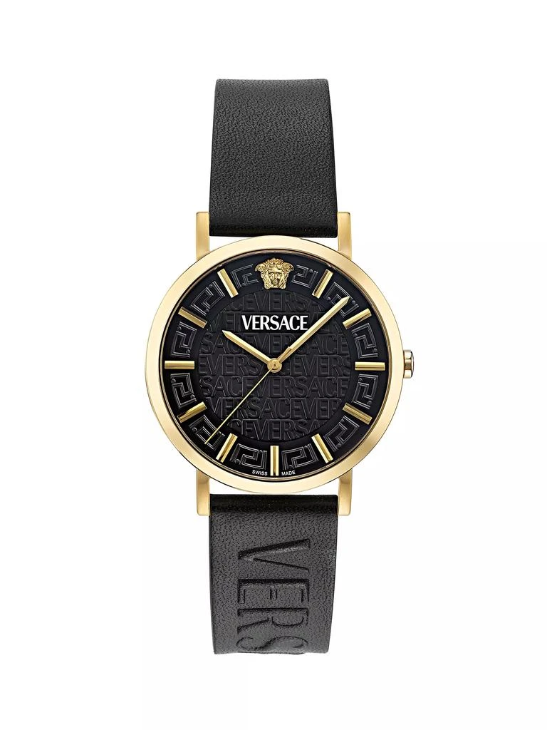 Versace Greca Slim IP Yellow Gold & Leather Strap Watch/40MM 1