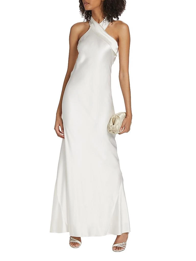 Galvan Pandora Satin Halterneck Gown 3