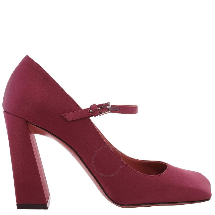 Amina Muaddi Charlotte Satin Mary Jane Pumps