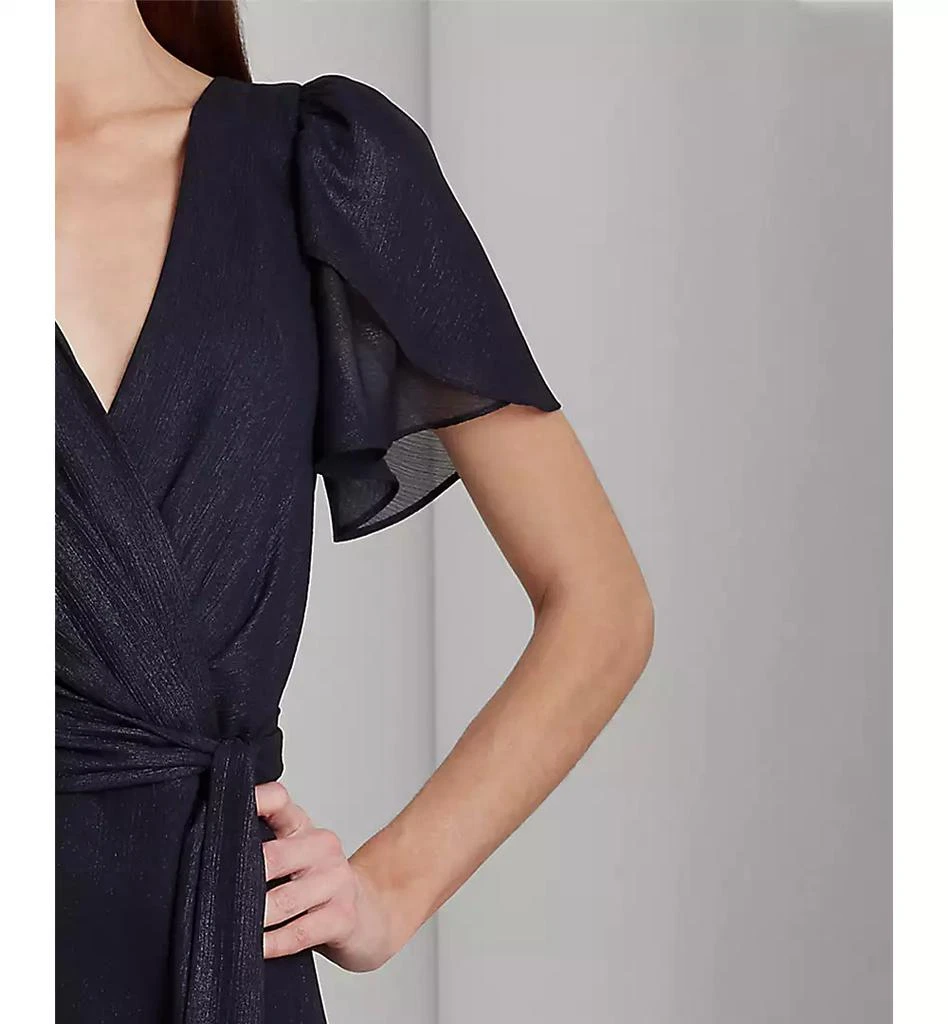 Ralph Lauren Women's Ruffle-Trim Metallic Chiffon Gown 4