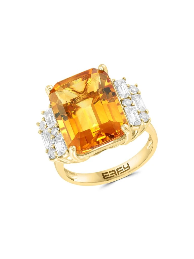 Effy 14K Yellow Gold, Citrine
White Sapphire Ring