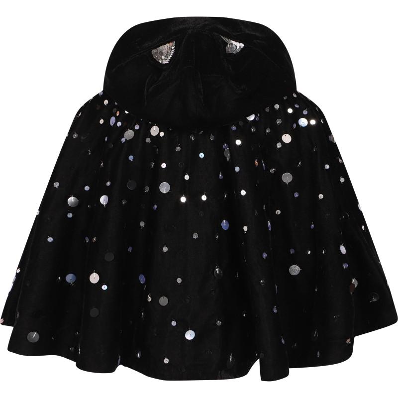 Tutu Du Monde Bad luck kitty velvet cape in black