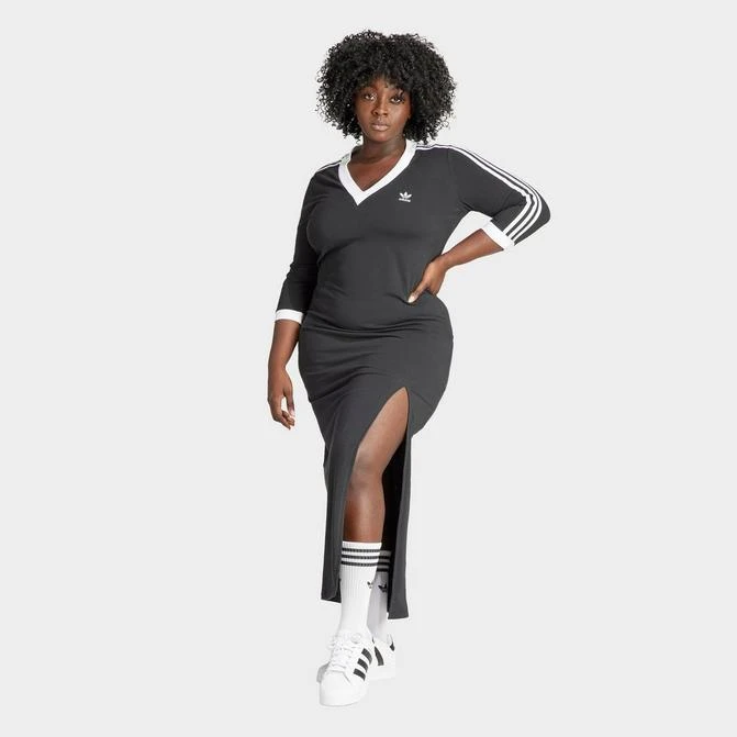 Adidas Women's adidas Adicolor 3-Stripes V-Neck Maxi Dress (Plus Size) 1