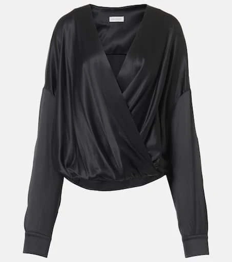 Dries Van Noten Silk-blend satin blouse 1