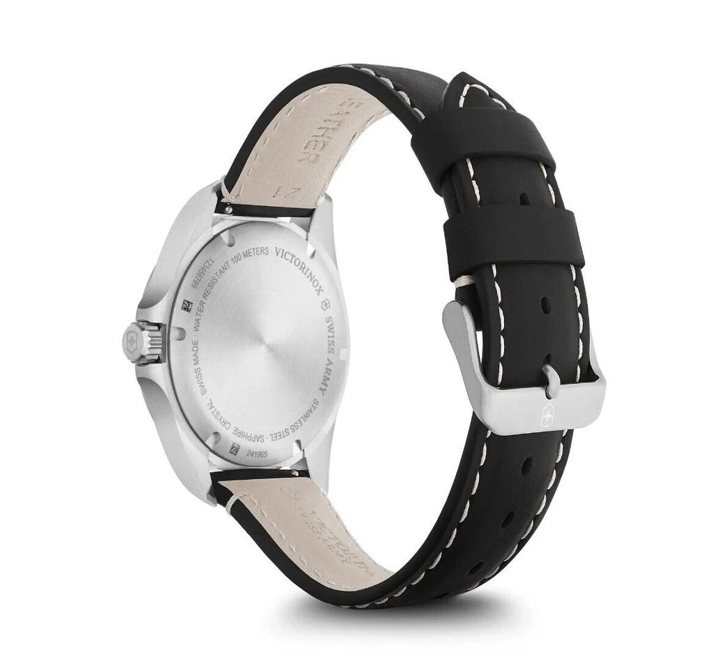 Swiss Army Heritage Quartz White Dial Black Leather Strap Men's Watch 241965 2