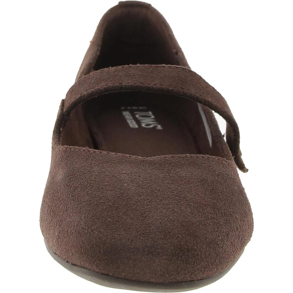 TOMS Womens Solid Leather Ballet Flats 2