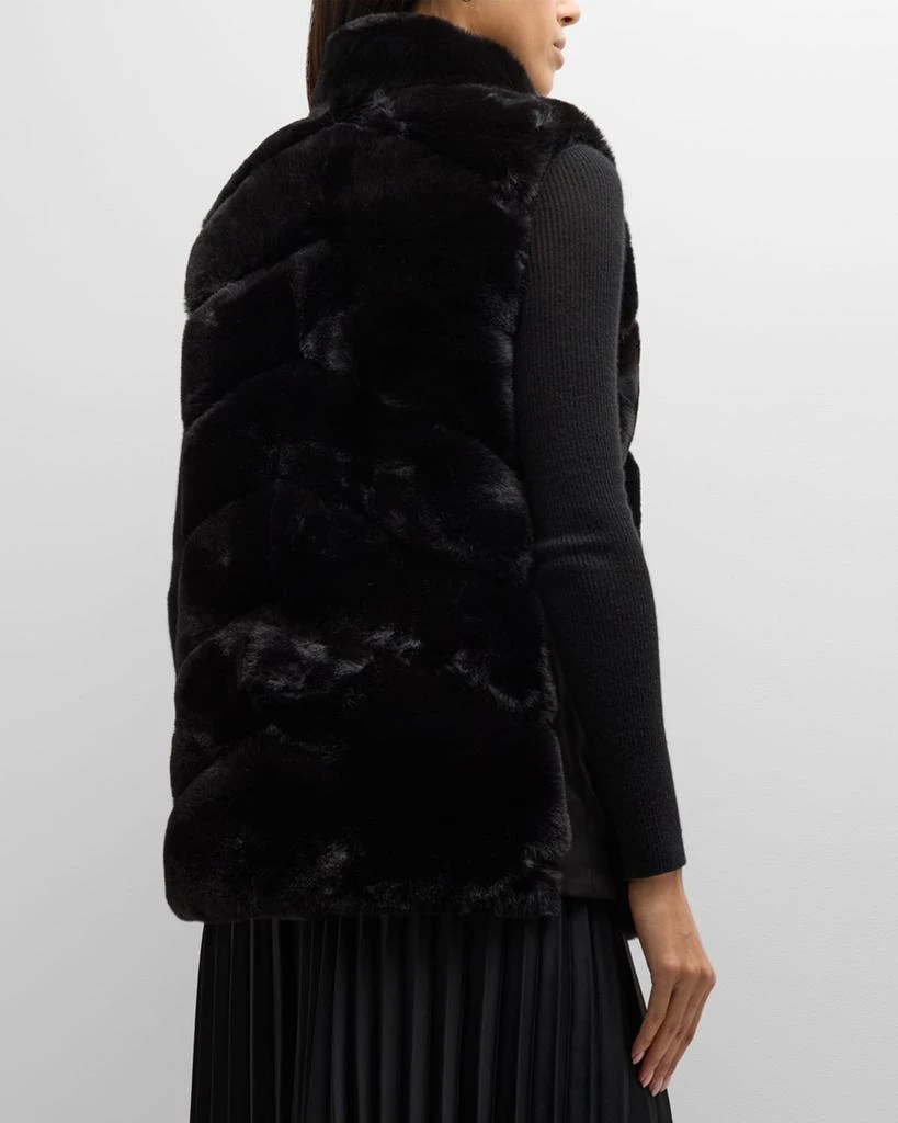La Fiorentina Chevron Faux Mink Fur Vest 5