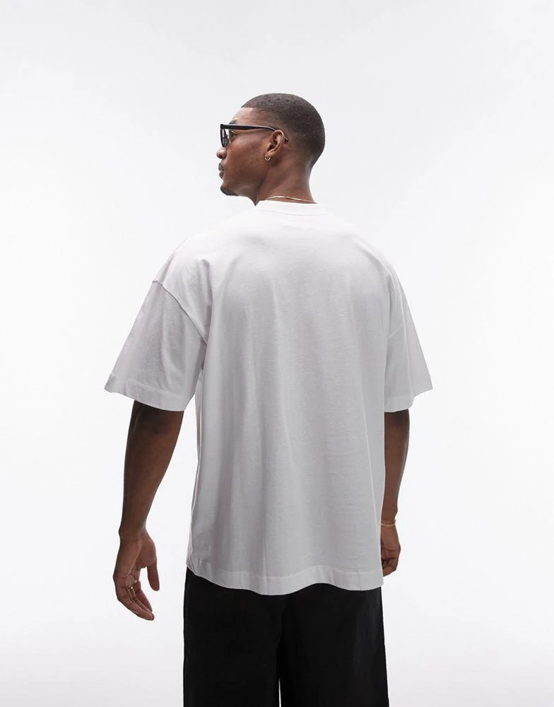 Topman Topman extreme oversized fit t-shirt with Etre Paris print in white 2