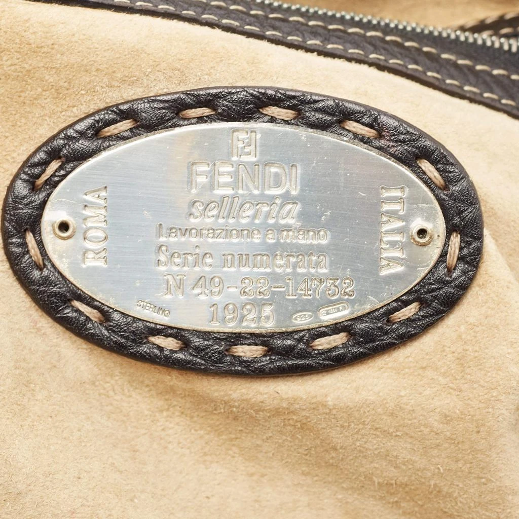 Fendi Fendi Black Selleria Leather and Velvet Adele Frame Bag 11