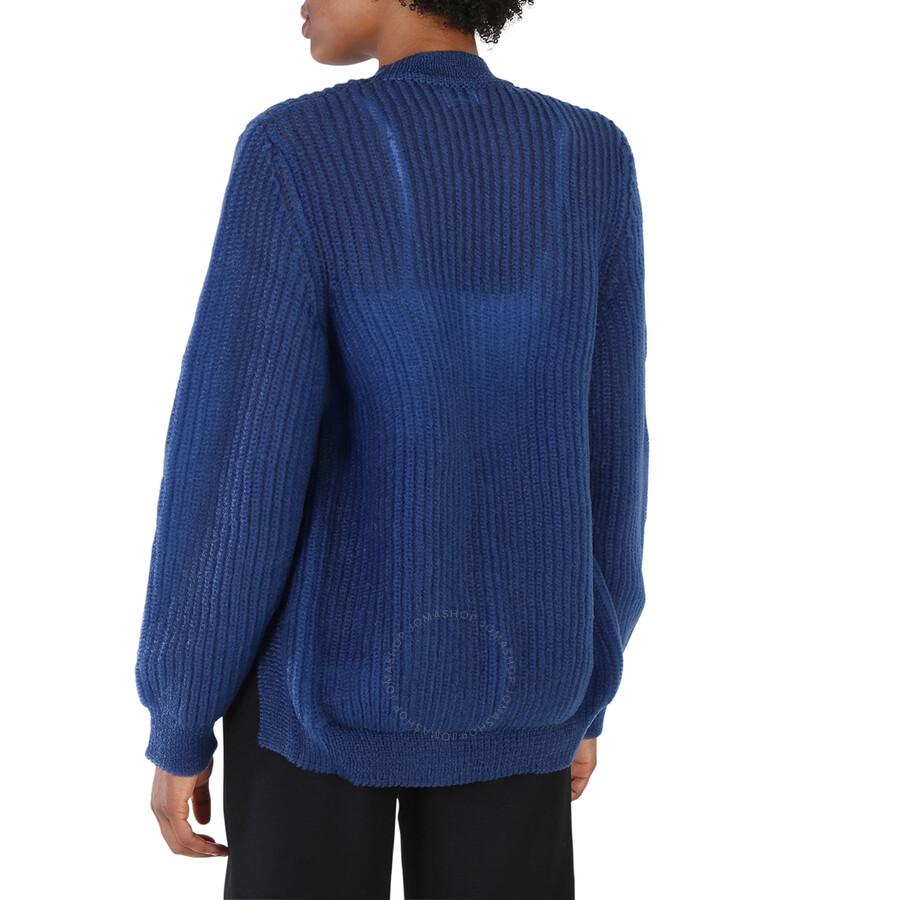 Burberry Ladies Warm Royal Blue Cut Out Knit Technical Reconstructed Sweater Sweaters Free Shipping BeyondStyle