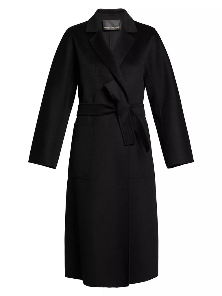 Marina Rinaldi Wool Tie-Waist Coat