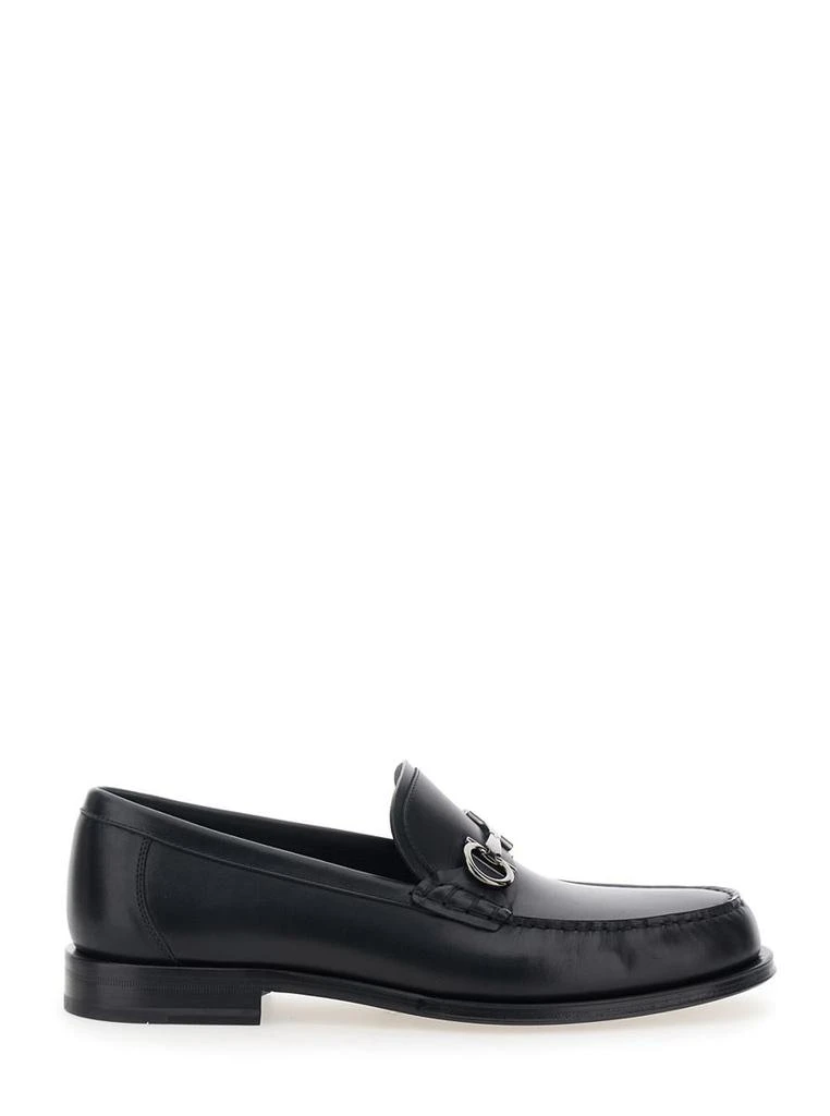 Black Loafers With Metal Ganicini Detail On The Front In  display picture 3