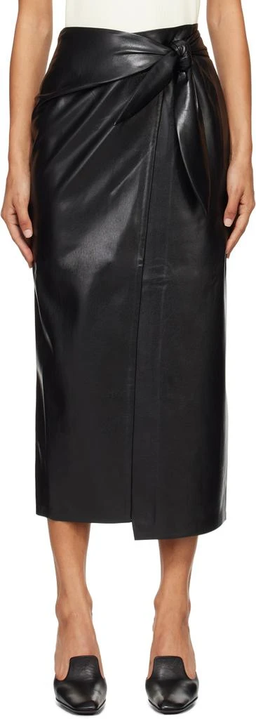 Nanushka Black Carola Vegan Leather Maxi Skirt 1