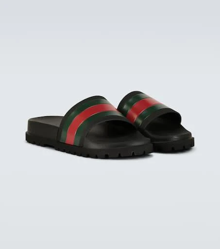 Gucci Striped Web slide sandals 4