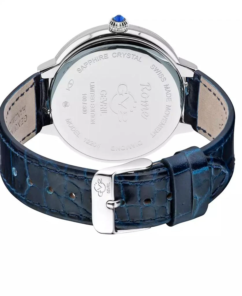Gevril Women's Rome Swiss Quartz Blue Leather Watch 3