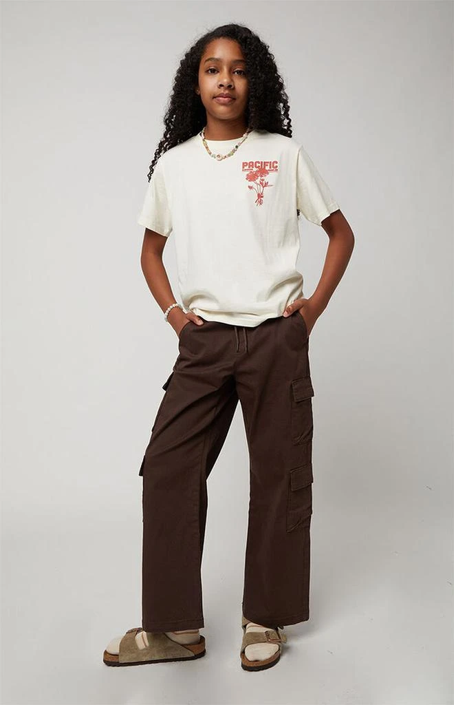 PacSun Kids Stretch Brown E-Waist Porter Baggy Cargo Pants 5