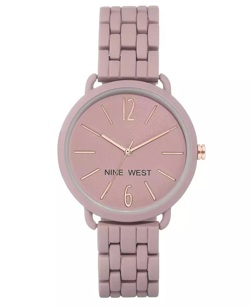 Nine West Women's Quartz Purple Alloy Link Bracelet Watch, 36mm 1