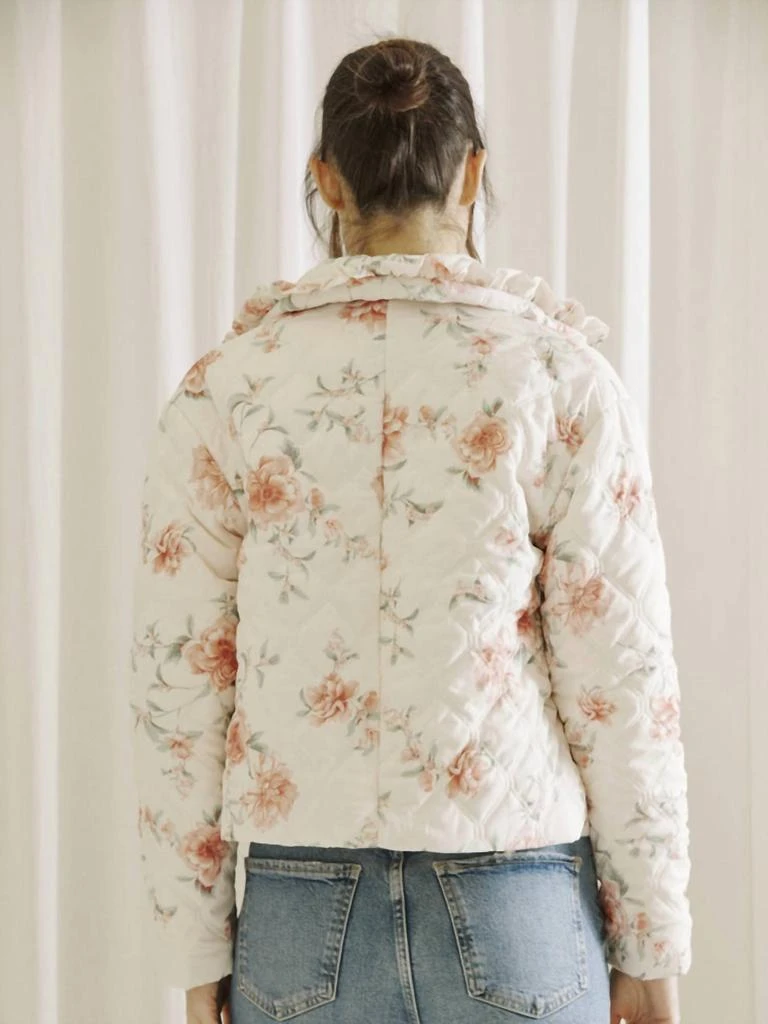 STORIA Storia - Addie Pastel Rose Print Quilted Puffer Jacket 4