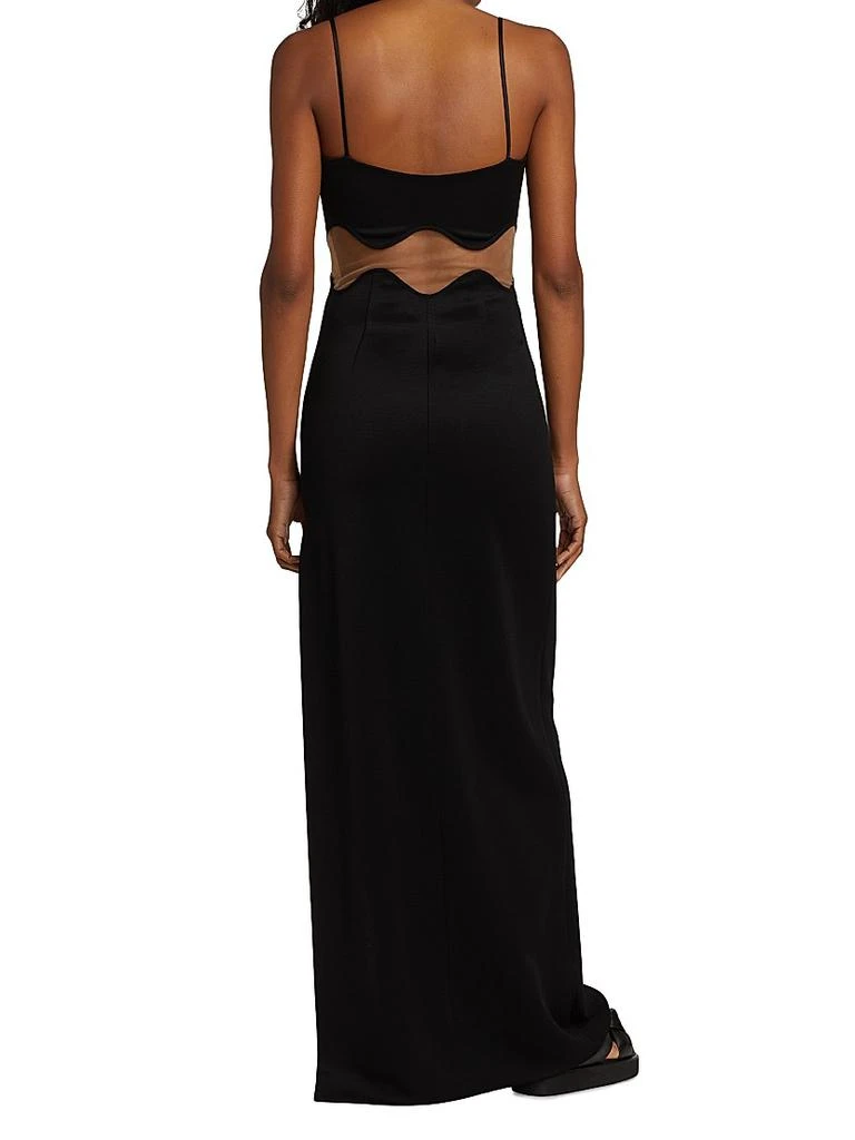Galvan Siren Mesh-Panel Maxi Dress 5