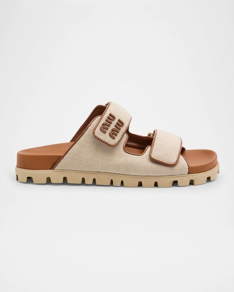Miu Miu Canvas Dual-Grip Comfort Sandals 1