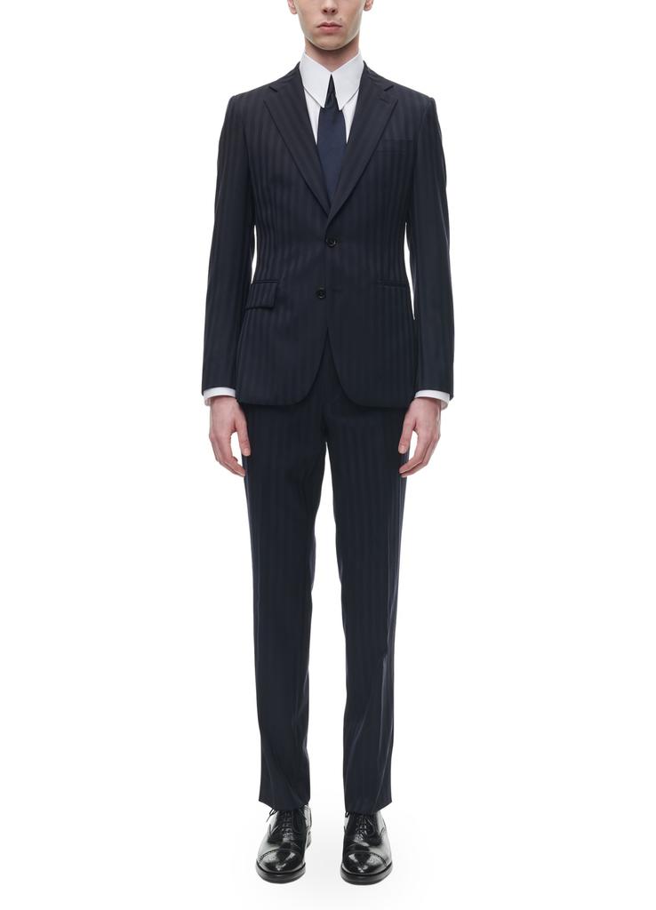 Fursac Wool suit with jacquard effect