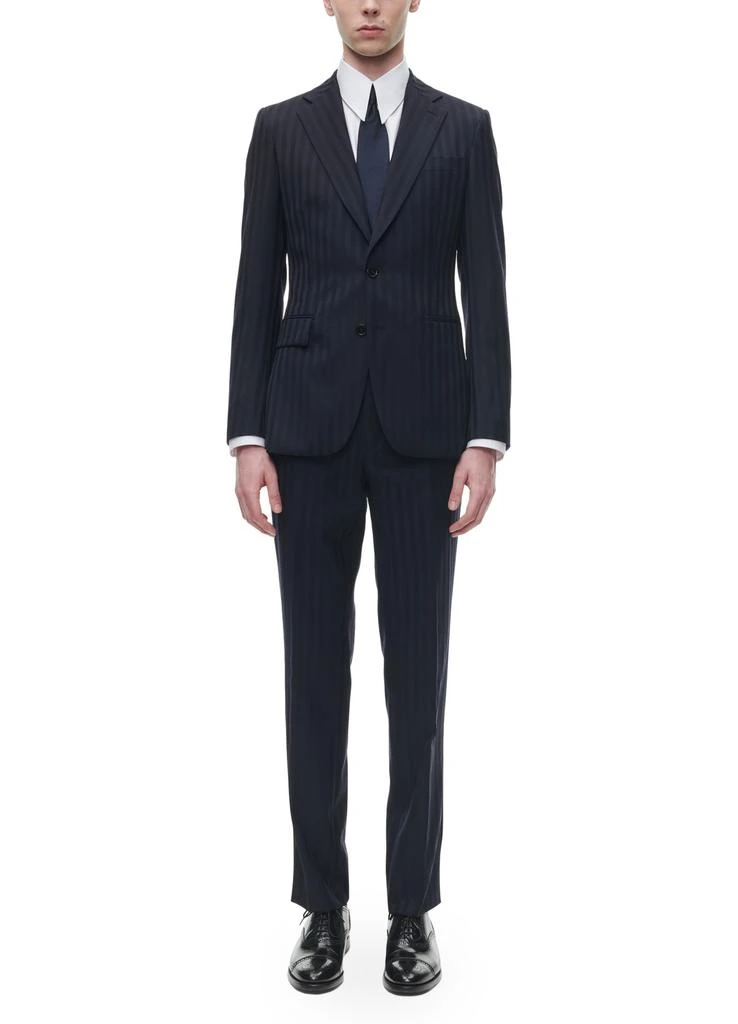 Fursac Wool suit with jacquard effect 2