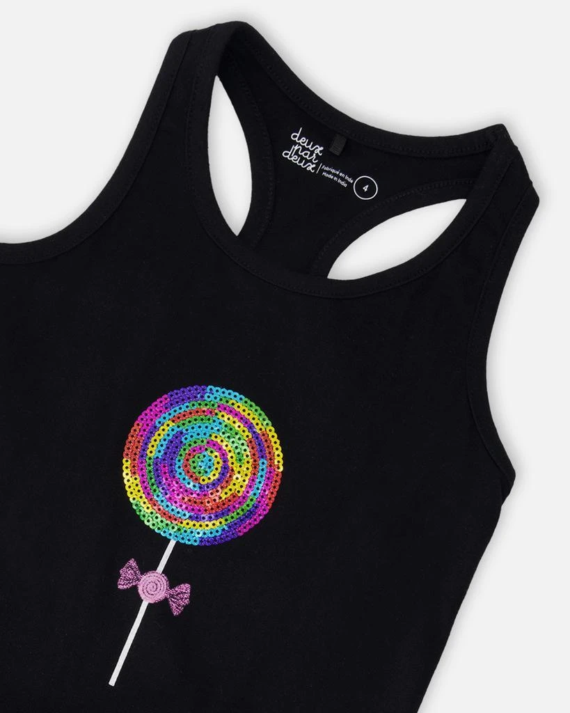 Deux par Deux Organic Cotton Jersey Tank Top Black 4