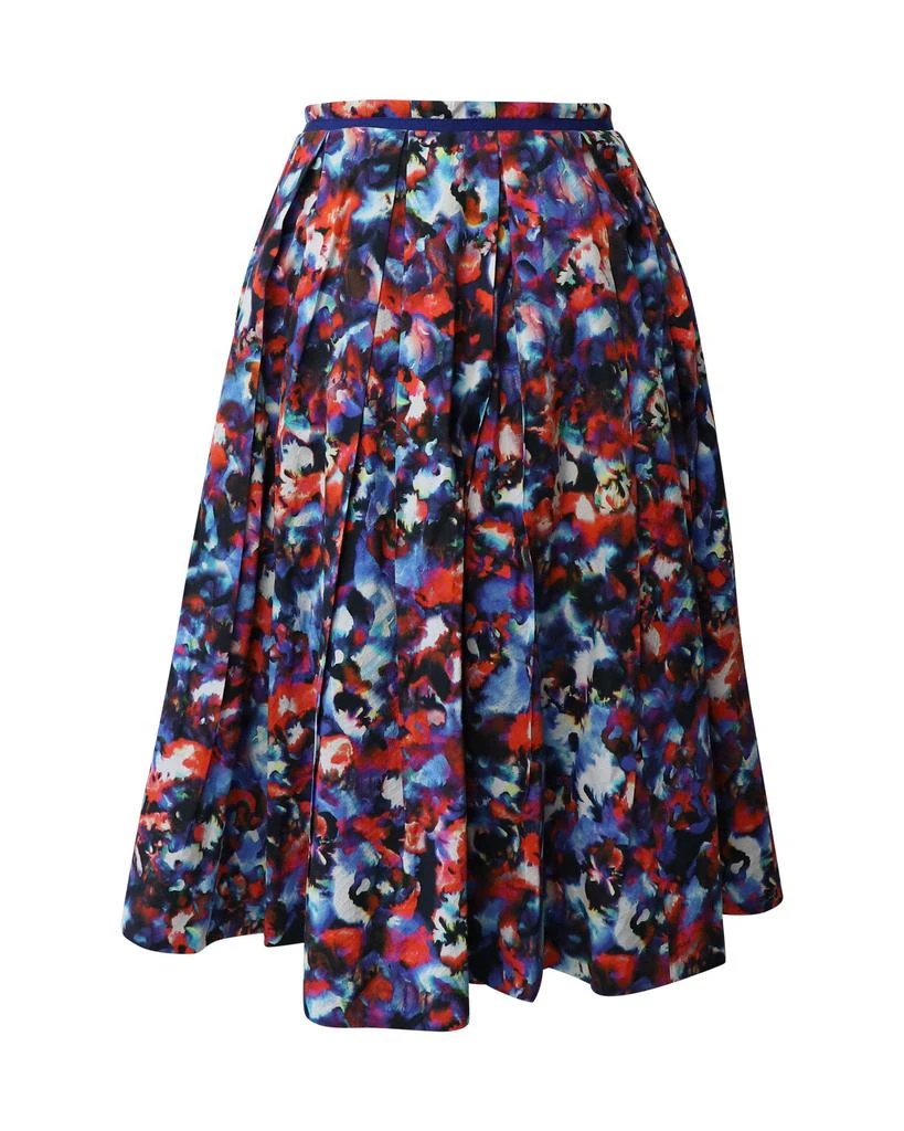 Saloni Abstract Print Midi Skirt in Multicolor Cotton 3